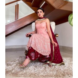 Designer peplum top with patiala suit outfit